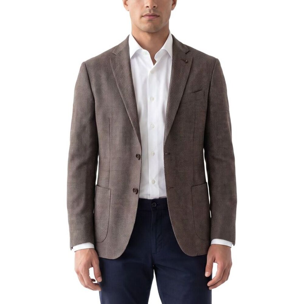 Corneliani Mens  Cc Collection Hopsack Wool-Blend Blazer, Brown